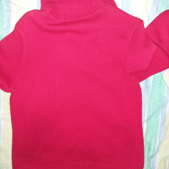 LRL LAUREN WOMENS RED SWEATER WITH HOOKS SIZE MEDIUM - Picture 5 of 5
